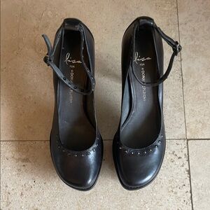 BNNW Donald J. Pliner Platform Black Mary Jane Heels size: 8 m